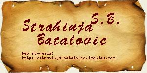 Strahinja Batalović vizit kartica